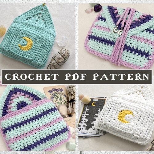 DIGITALE PDF-ANLEITUNG // häkeln Crescent Moon Tarot & Orakel Deck Pouch
