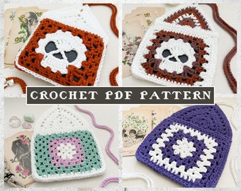 DIGITAL PDF PATTERN // Crochet Skull Tarot & Oracle Deck Pouch