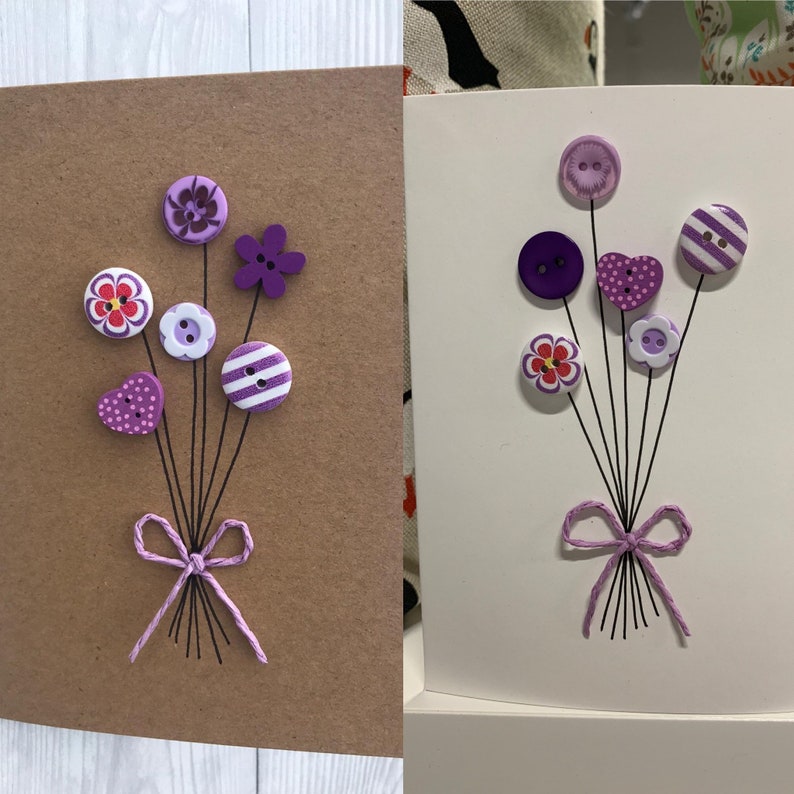 Blank card. Flower card. Button flower card. image 1