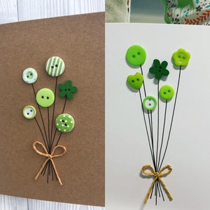 Blank card. Flower card. Button flower card. image 5