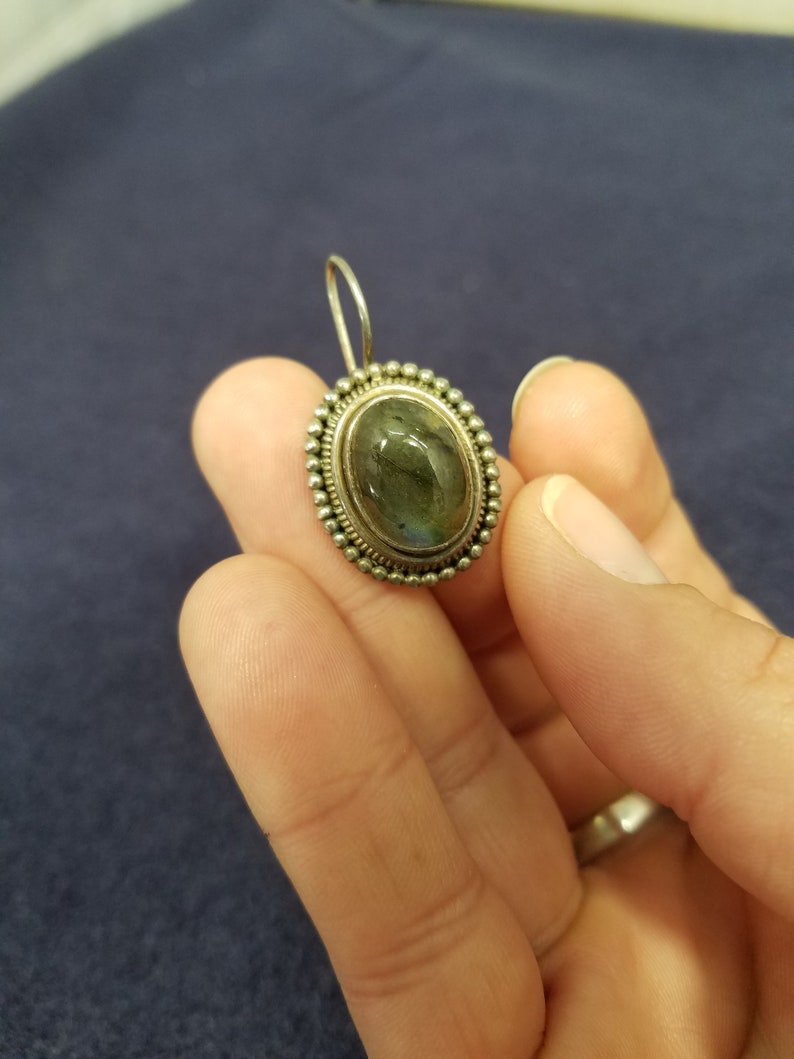 Labradorite pendant and earring set 925 silver
