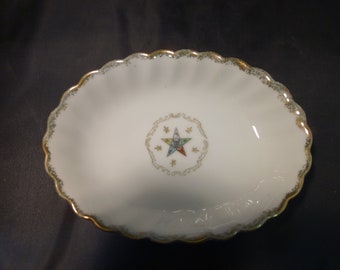 Vintage antique Free Masons Temple Treasures by F N Kistner Co. Chicago #10999 candy dish