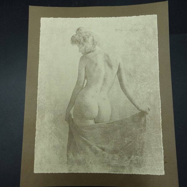 Sehr coole antike Vintage Foto Karte nackt nackte Dame Frau Pin-up verführerisch