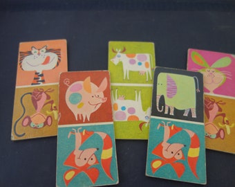 Vintage 28 kids children's cards from vintage game very cute would make great addition to mixed media art project or nursery decor