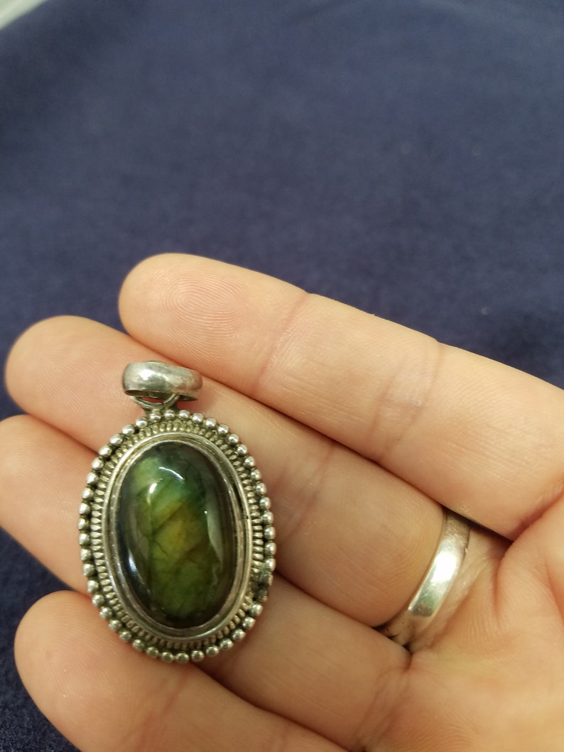 Labradorite pendant and earring set 925 silver