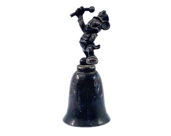 Campana vintage Disney Mickey Mouse Silver Plated Bell marcata NE