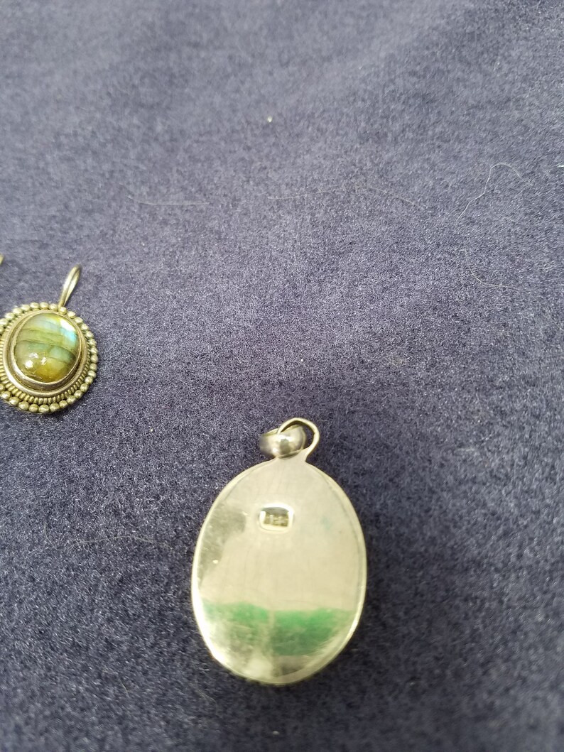Labradorite pendant and earring set 925 silver