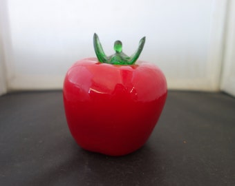 Blown glass red and green vintage apple kitchen decor