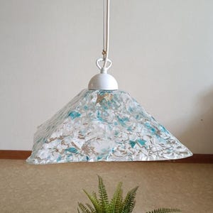 Murano Lampada sospensione scaglie bianco - verde/ Altezza regolabile/ Fatto a mano per Sylcom/ イタリア製/ Nuovo