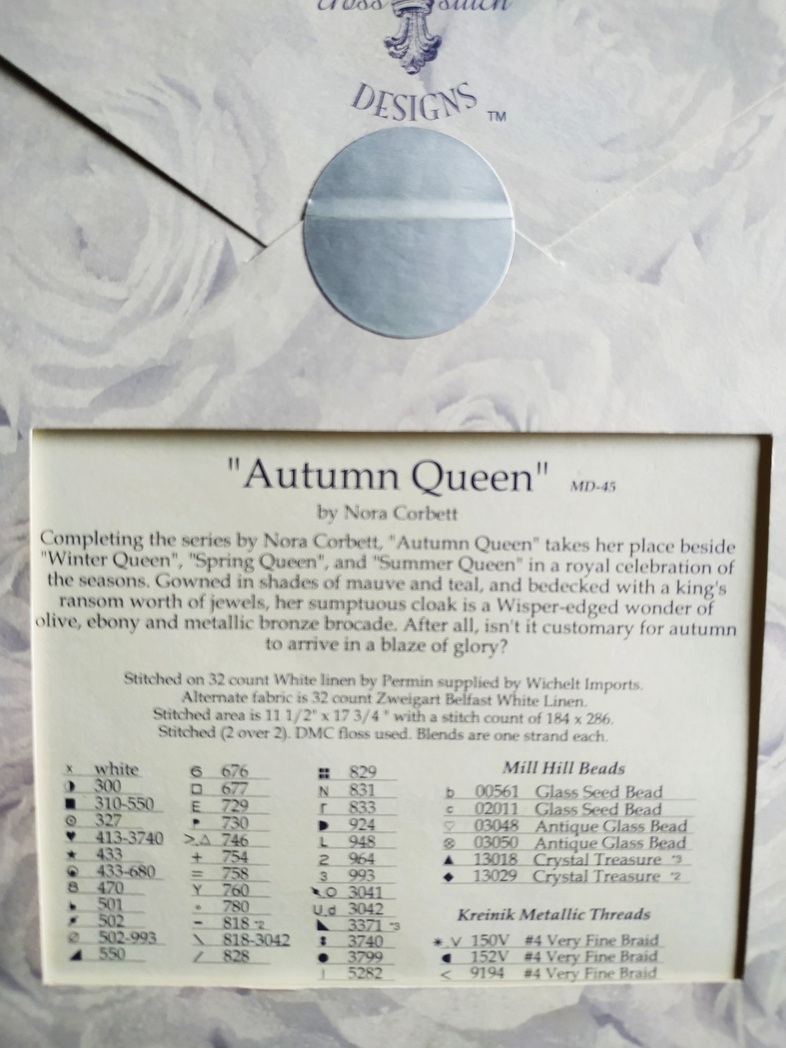 OOP Mirabilia Autumn Queen MD45 Cross Stitch Etsy