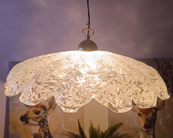 MURANO Elegante Lampadario a sospensione con altezza regolabile -marchio Sylcom anni '90 - fatto a mano- made in Italy/ NUOVO