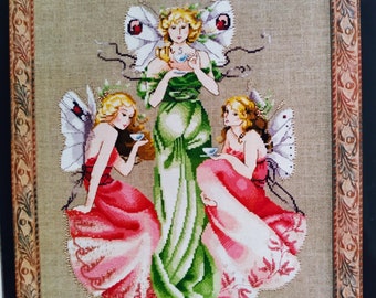 OOP Mirabilia by Nora Corbett "Three For Tea" #MD37 Cross Stitch chart NEW