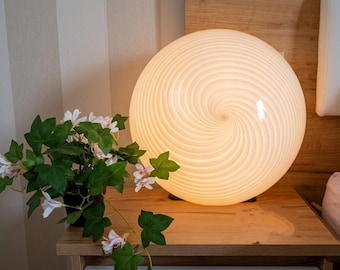 Plafoniera Vintage EGOLUCE (Italy) - vetro di Murano a spirale (Swirl) - Stile Mid-century Modern - 40x40cm Perfetti condizioni