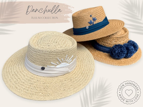 Embroidered Summer Natural Straw Hat, Womens Fedora, Panama Hat, Handwoven  Beach Hat, Fashion Hat, Universal Size Summer Hats 