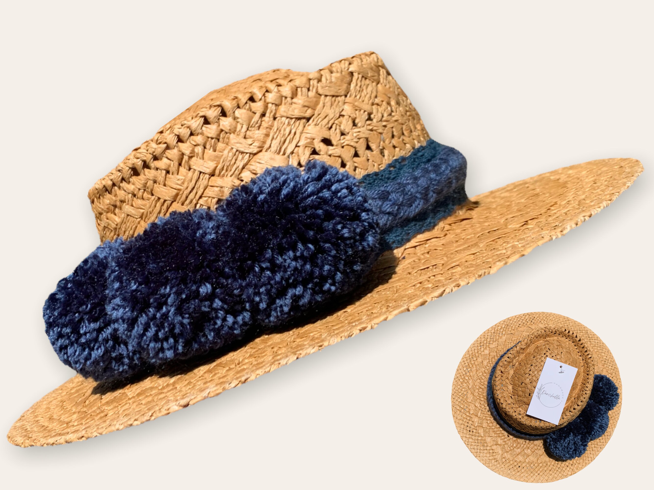 Embroidered Summer Natural Straw Hat, Women