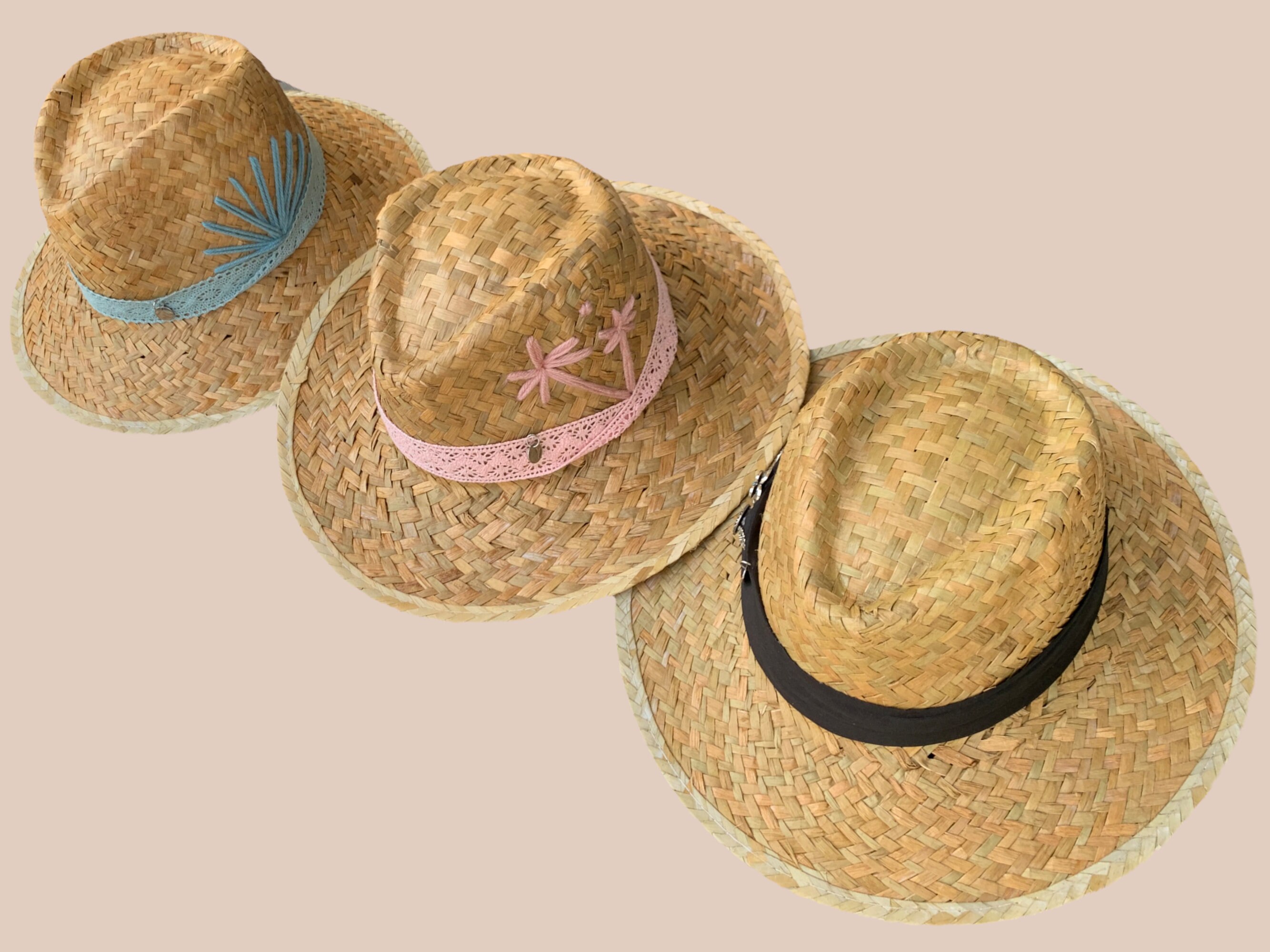 Embroidered Summer Natural Straw Hat | Women display picture 1