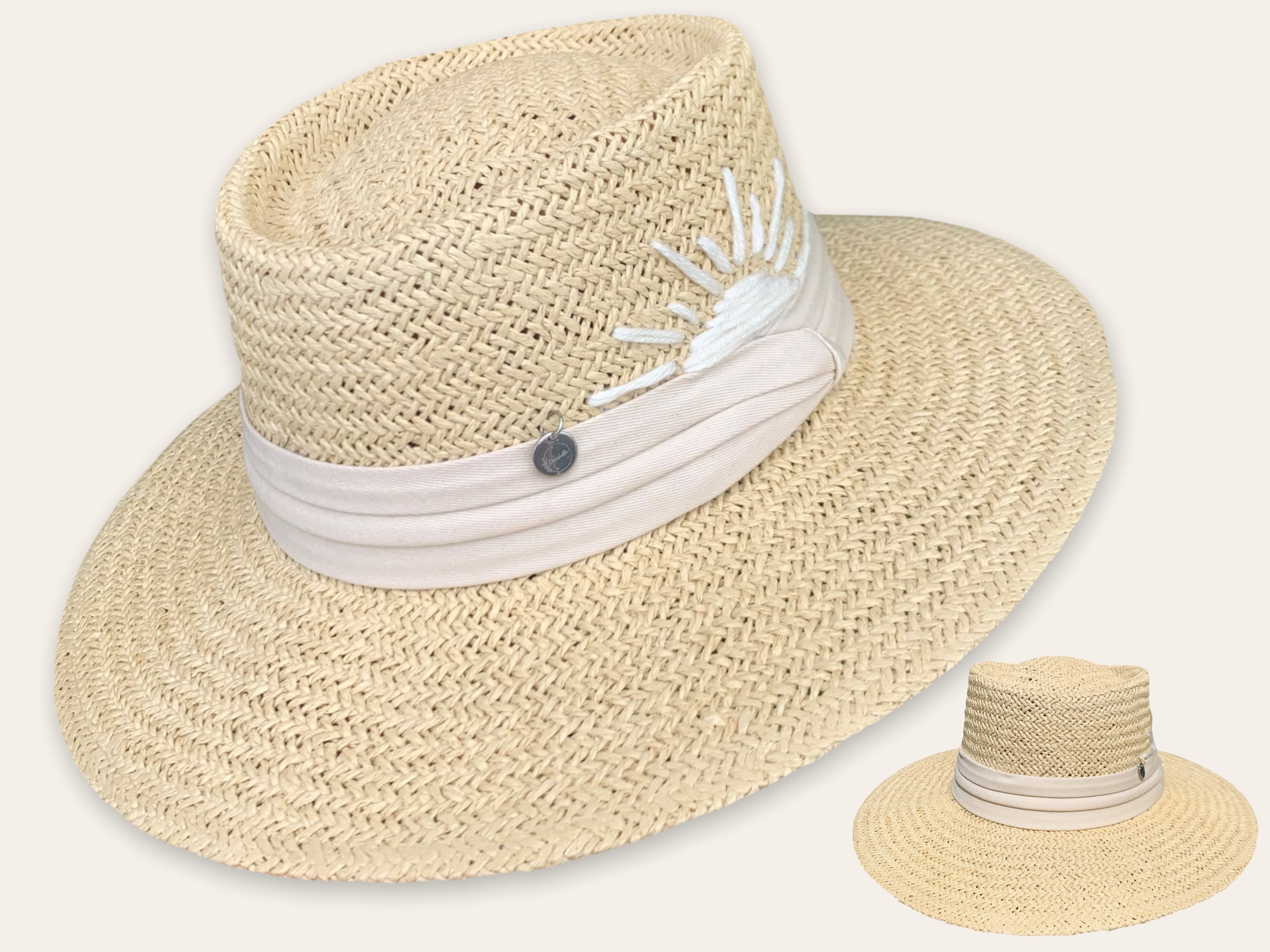 Embroidered Summer Natural Straw Hat | Women’s Straw Fedora Panama Hat Embroidered Summer Natural Straw Hat, Women main image 2