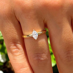 Marquise Engagement Ring, Promise Ring For Her, Marquise Diamond Ring, Unique Ring, Anniversary Ring, Vintage Ring,0.5 Carat Natural Diamond