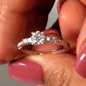 1 Carat Natural Diamond Engagement Ring,14K White Gold Engagement Ring, Round Cut Diamond Ring, Round Brilliant Cut Ring,Unique Diamond Ring