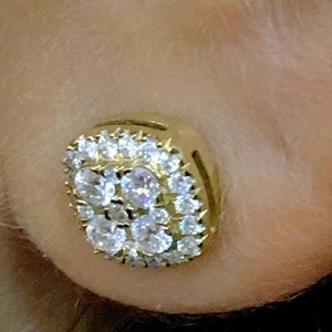 Halo Diamond Earrings, Cushion Halo Earrings ,Diamond Earrings , 18K/14K Gold Earrings, 0.60 Carat Natural Diamond Earrings