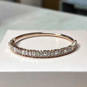 Multi Shape Bracelet, 14k Gold Diamond Bangle Bracelet, Unique Diamond Bracelet, 14k Gold Bangle Bracelet, 14k Rose Gold Diamond Bracelet