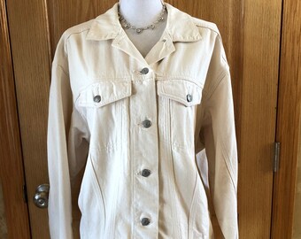cream colored jean jacket