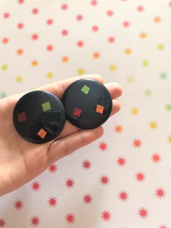 Super Fun 1980s Large Geometric Studs - image 1