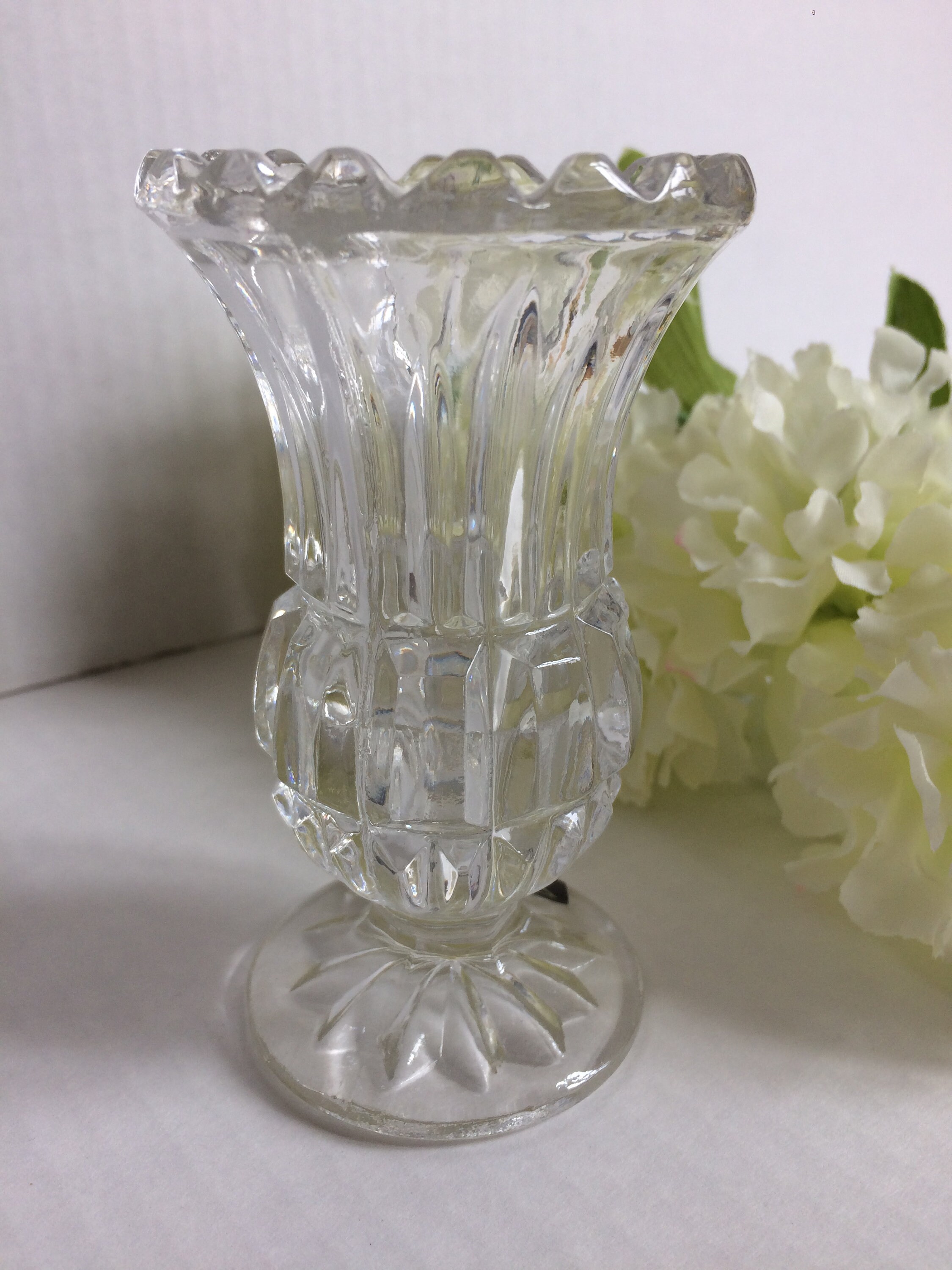 Small Lead Crystal Pedestal Vase//collectors Crystal Galleries by