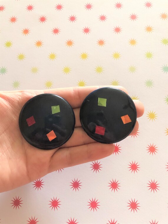 Super Fun 1980s Large Geometric Studs - image 2