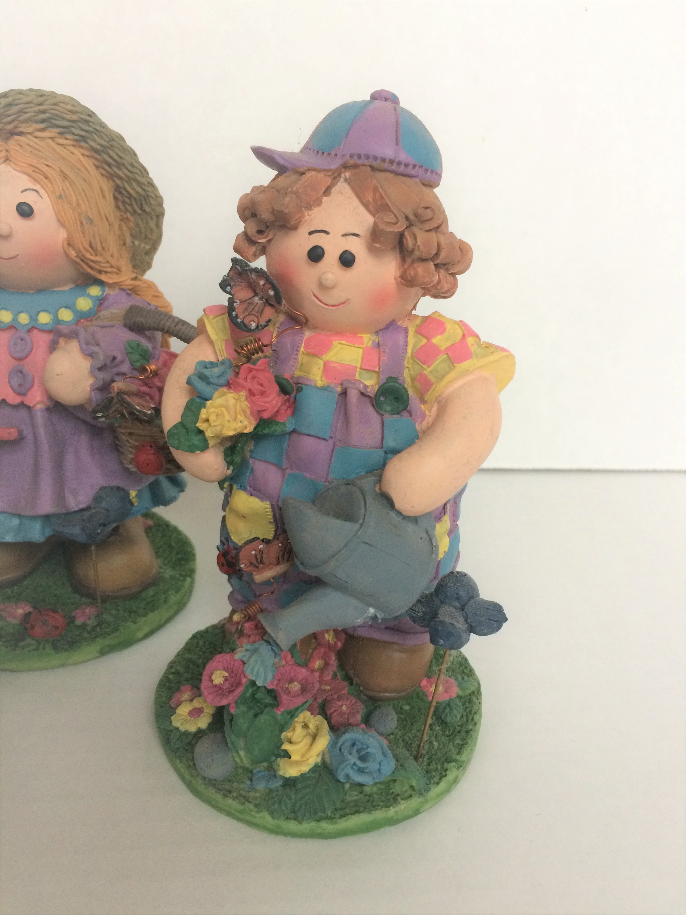 Conjunto de 3 estatuas de jardinería // Figuras de jardín de Etsy España
