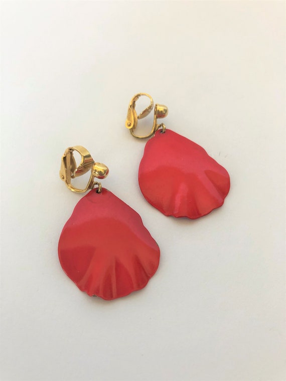 Rad in Red 1980s Bright Earring Lot - image 2