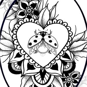 Lady Bug Black and White