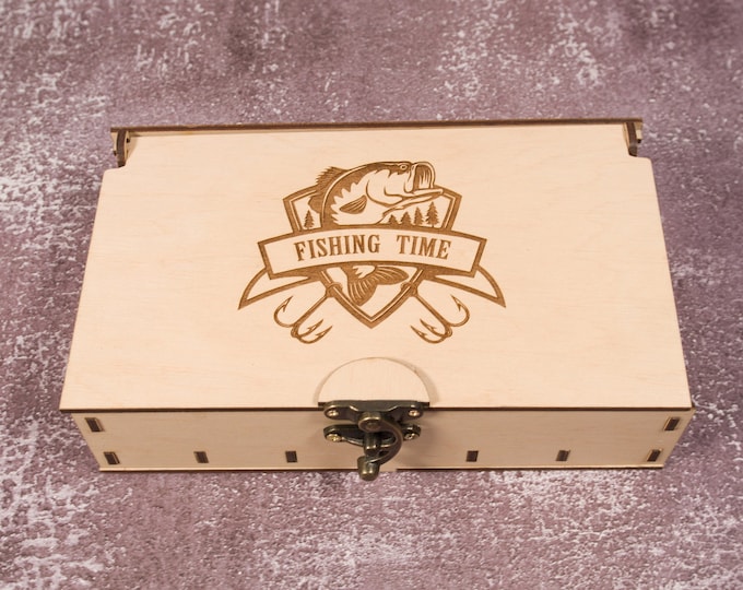 Custom Wood Tackle Box: Engraved Fishing Gear Storage
