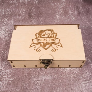 Custom Tackle Box, Fishing Gear Box, Fishing Gifts For Men, Unique Fishing Gift, Fathers Day Gift, Gift For Him, Gift For Men, Wood Box