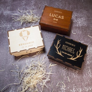 Groomsmen gifts box, Groomsmen proposal box, Personalized wood box, Groomsmen asking gifts, Groomsmen boxes empty