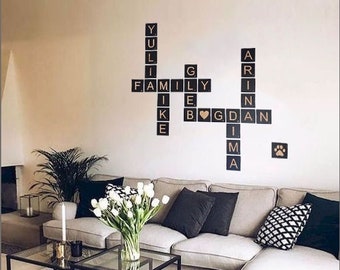 Scrabble Tile Wall Art: 4x4&quot; Wooden Letter Tiles