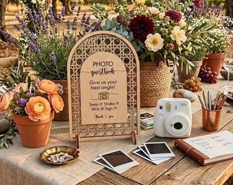 Polaroid Guestbook Sign Wedding, Photo Guest Book Sign, Photo Booth Guestbook, Wedding Guestbook Sign, Sign Our Guestbook, Reception Decor