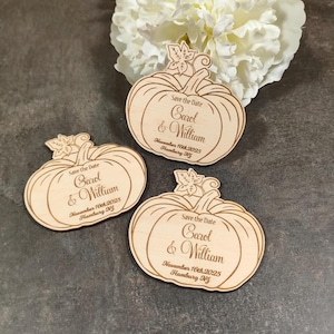 Fall Save The Date Magnet, Pumpkin Wedding Favors, Wedding Save The Date Wood Magnets, Fall Wedding Save The Date For Guest In Bulk