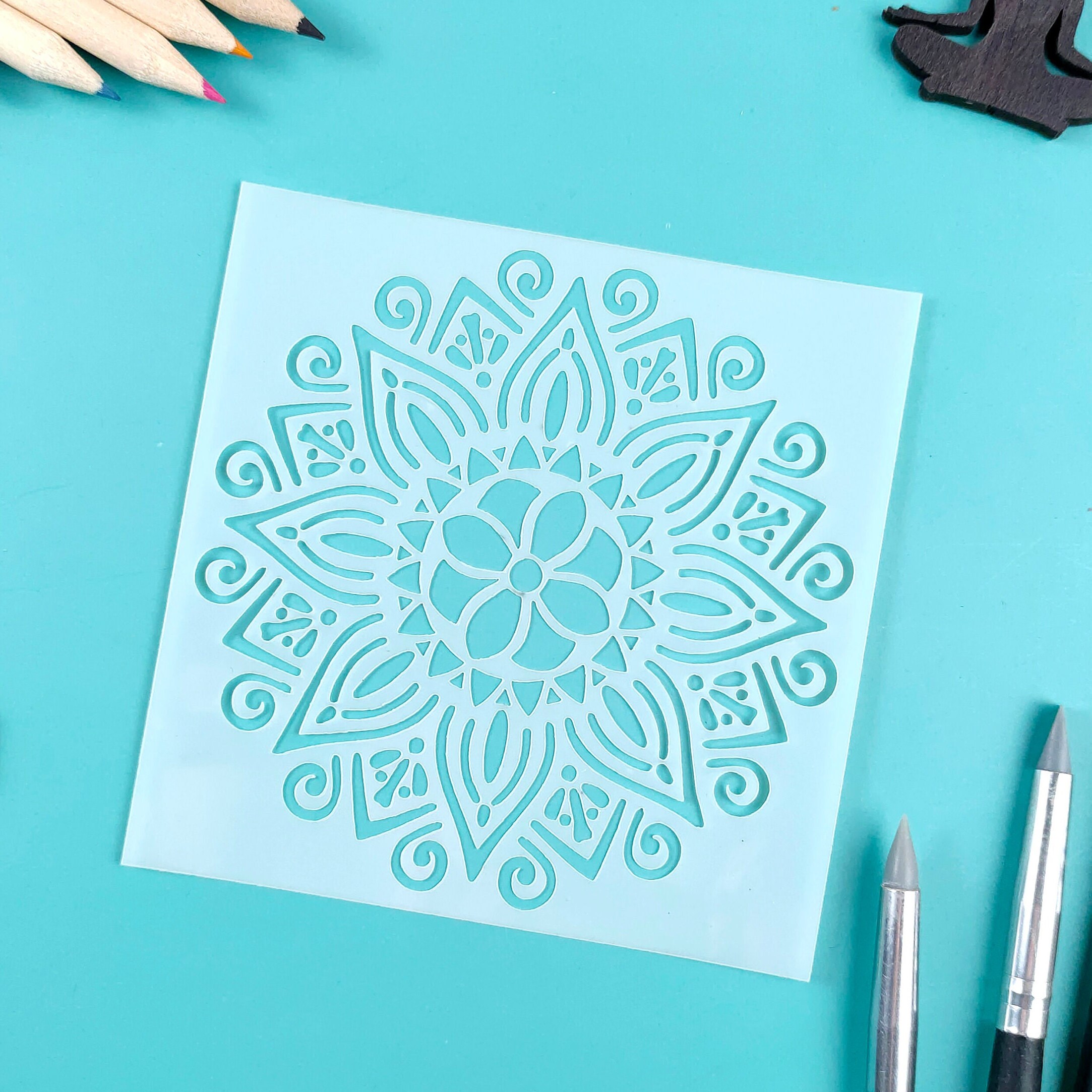 Mandala Stencils for Tiles Stencils for Painting 9 Models Etsy