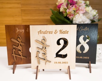 Rustic Wood Wedding Table Number Sign: Birch Plywood Decor