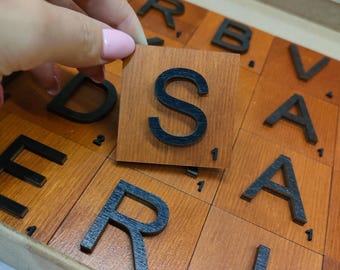 Płytki ścienne do gry w Scrabble na zamówienie: drewniane litery 2x2 cale, płytki do gry w Scrabble