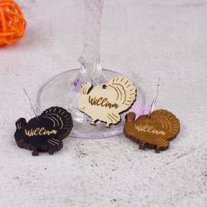 Thanksgiving table decor, Personalized wine charms, Thanksgiving decor, Wine charms personalized. Write color/font!