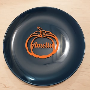 Décoration de table pour l'action de grâces, marque-place citrouille, étiquettes personnalisées de citrouille, marque de lieu de mariage, marque de lieu automne, citrouille personnalisée