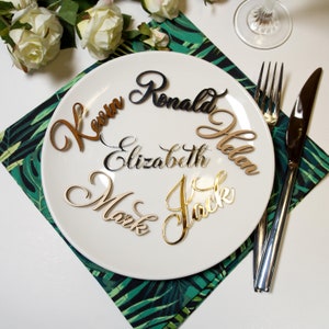 Wedding Place Cards, Place Cards Wedding, Wedding Table Place Cards, Laser Cut Names Place Cards, Acrylic Name Place Setting
