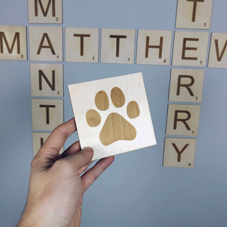 Wall Scrabble Tiles 4x4 In. Scrabble Tiles Names Scrabble Etsy