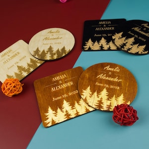 Forest Personalized coasters, wedding gifts, wedding favors, personalized wedding gift, Custom wedding favors