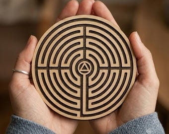 Custom Labyrinth Coaster, Finger Labyrinth, Sobriety Gifts, AA Sobriety Gifts, 1 Year Sobriety Gift, Alcoholics Anonymous Gift