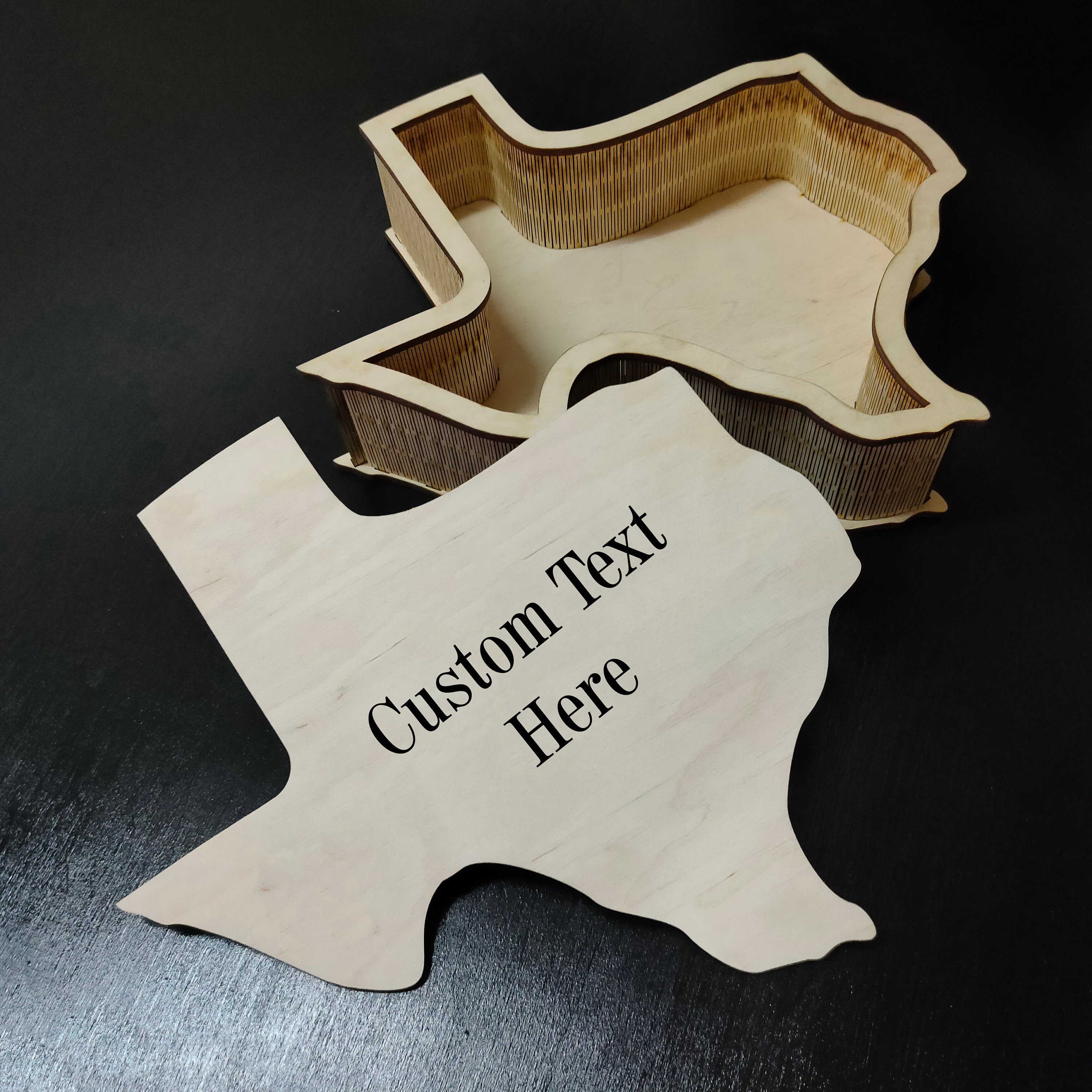 Custom wood box with logo Wood box unique shape Custom box Etsy