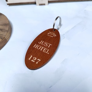 Сustom Hotel Keychain (70 MM) | Motel Keychain | Personalized Keychain | Vintage Hotel Keychain | Custom Motel Keychain