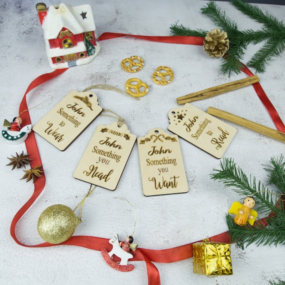 Christmas Tags, Gift Tags, Wood Tags, Name Tags, Present Tags Set of 4/5/7,  Wooden Gift Tags, Wooden Tags, Christmas Gift Tags 